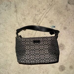 Vintage Y2K Coach Black and Gray Signature Shoulder Bag